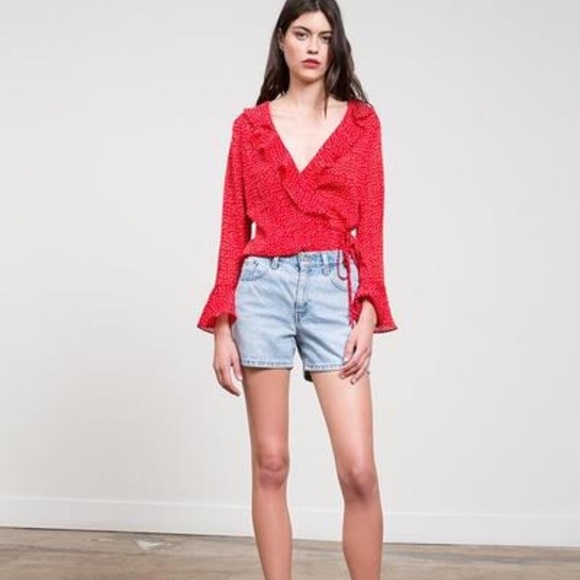 Lucy Paris Tops - Lucy Paris polka dot ruffle blouse